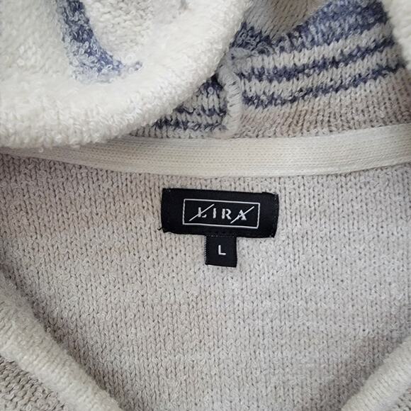 Lira Large Pullover Knit Sweater Hoodie Beachy Coastal Lounge Cotton Fisherman‎ - Picture 5 of 15